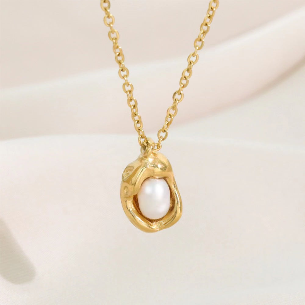 classic pearl halo pendant necklace