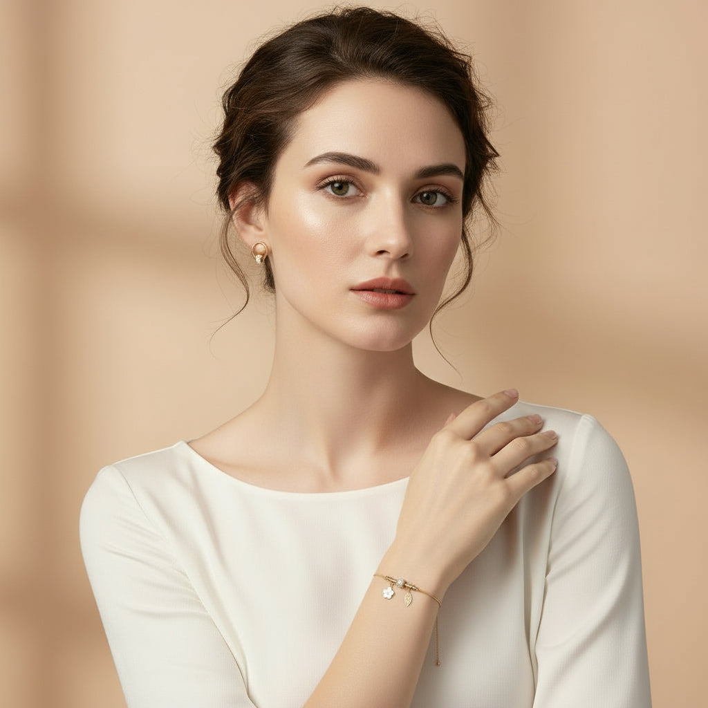 gold hoop earrings with crystal band