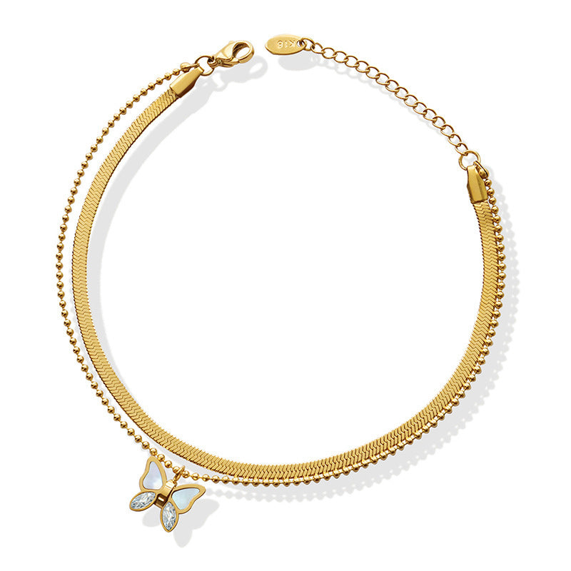 single chain butterfly anklet
