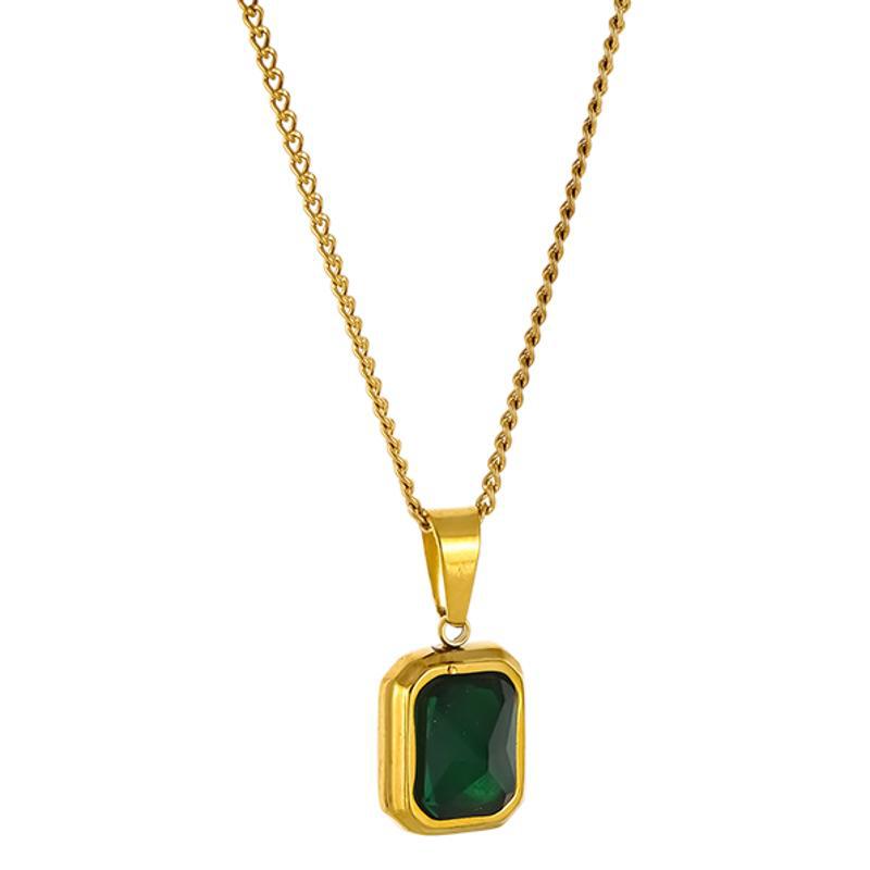 minimalist emerald green statement pendant