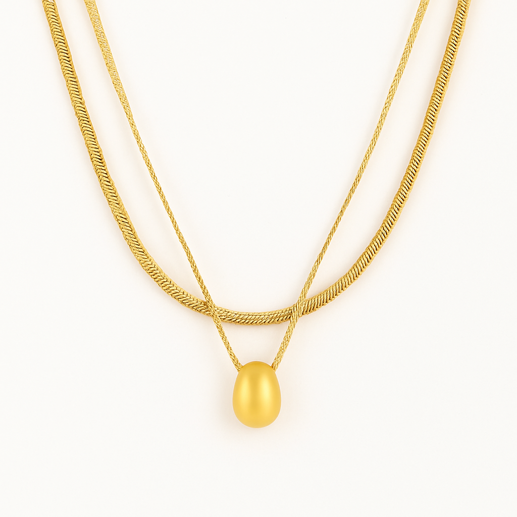 minimalist gold orb necklace