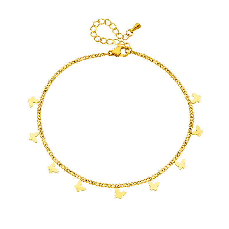 lightweight gold chain anklet