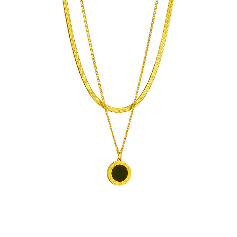 modern black enamel jewelry necklace