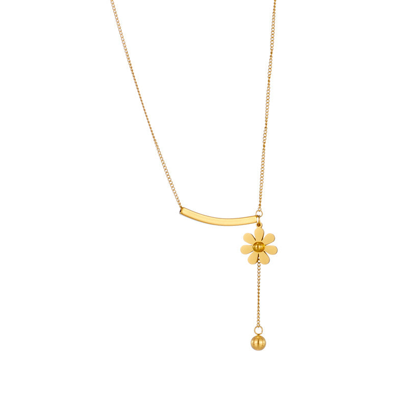 minimal floral drop pendant