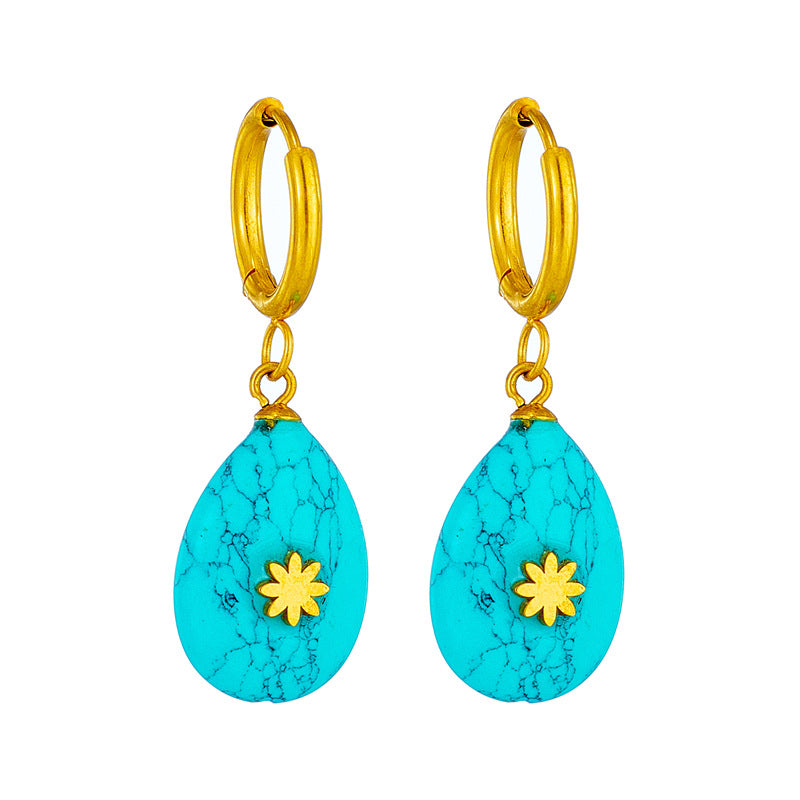 turquoise gemstone drop earrings