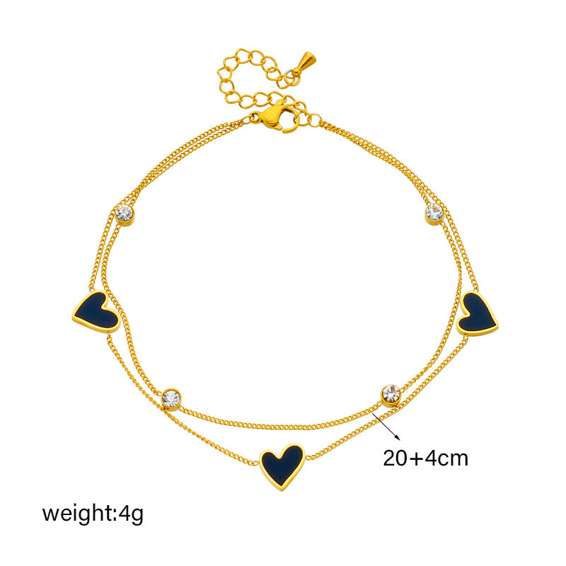 gold bracelet with zircon beads