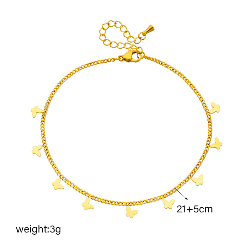 minimalist gold anklet design
