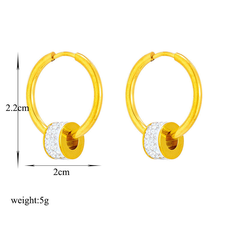 modern gold crystal hoop earrings