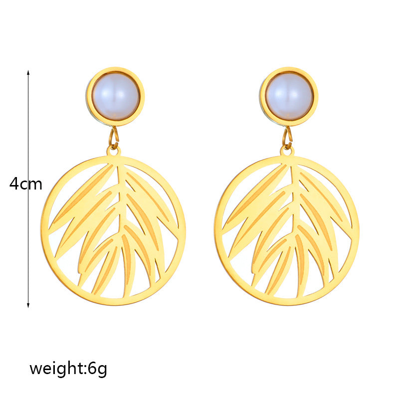 Golden Palm Drops Earrings