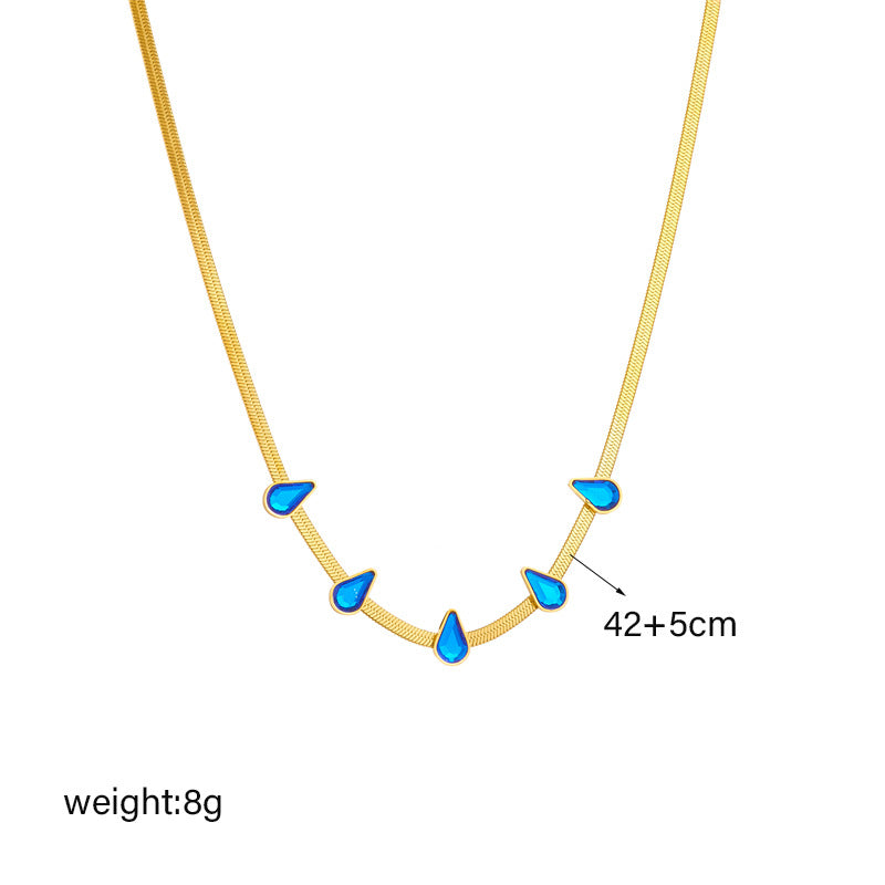 statement blue drop necklace