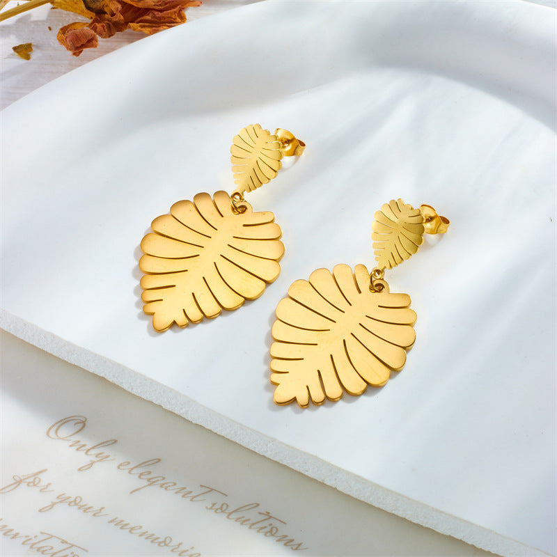 tropical luxe leaves earrings
