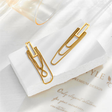 linear luxe earrings gold