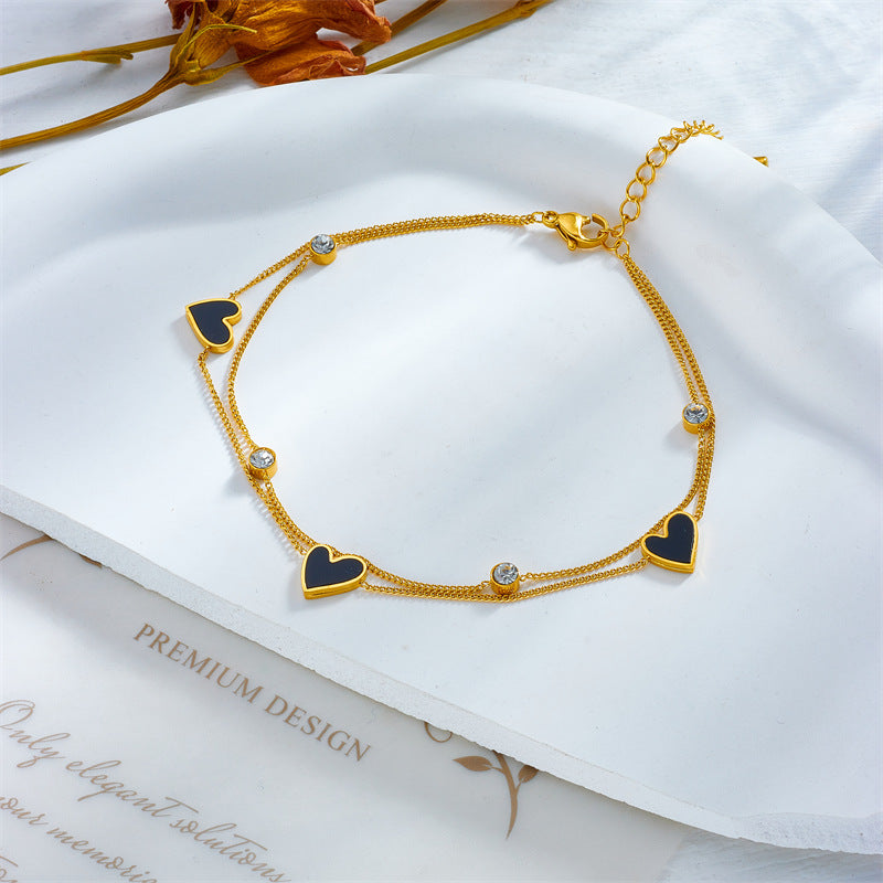 noir love dual chain bracelet
