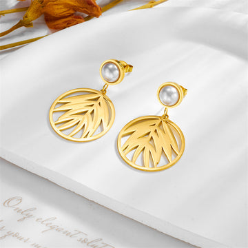 Golden Palm Drops Earrings