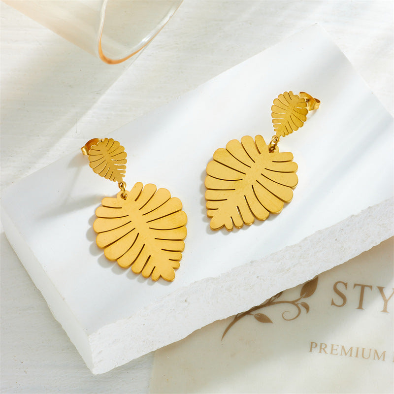 tropical luxe leaves earrings
