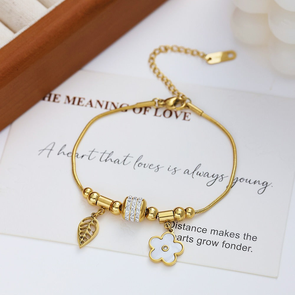 minimalist floral gold cuff