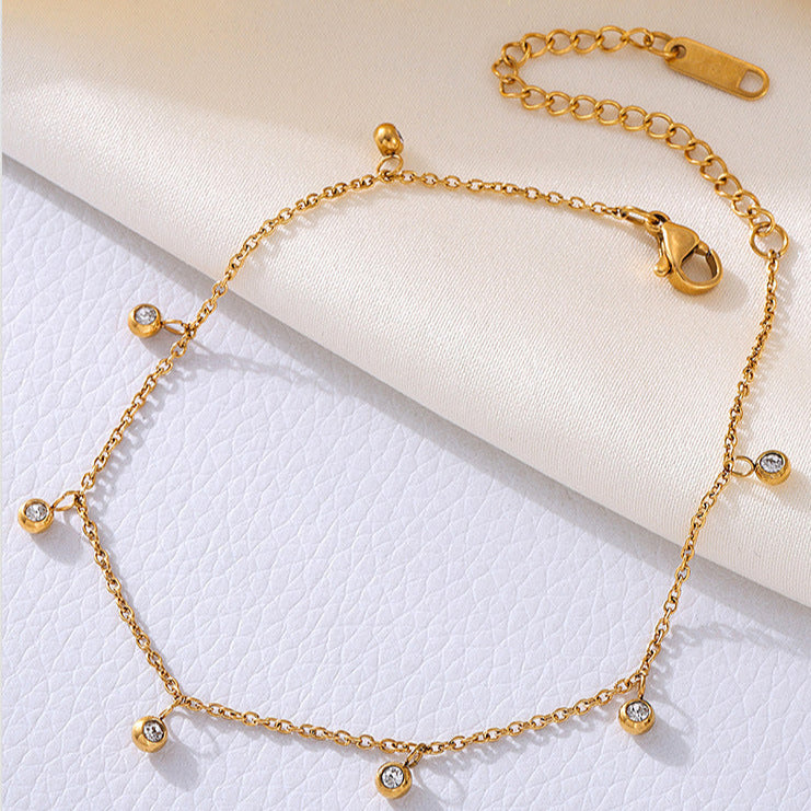 single chain gold anklet