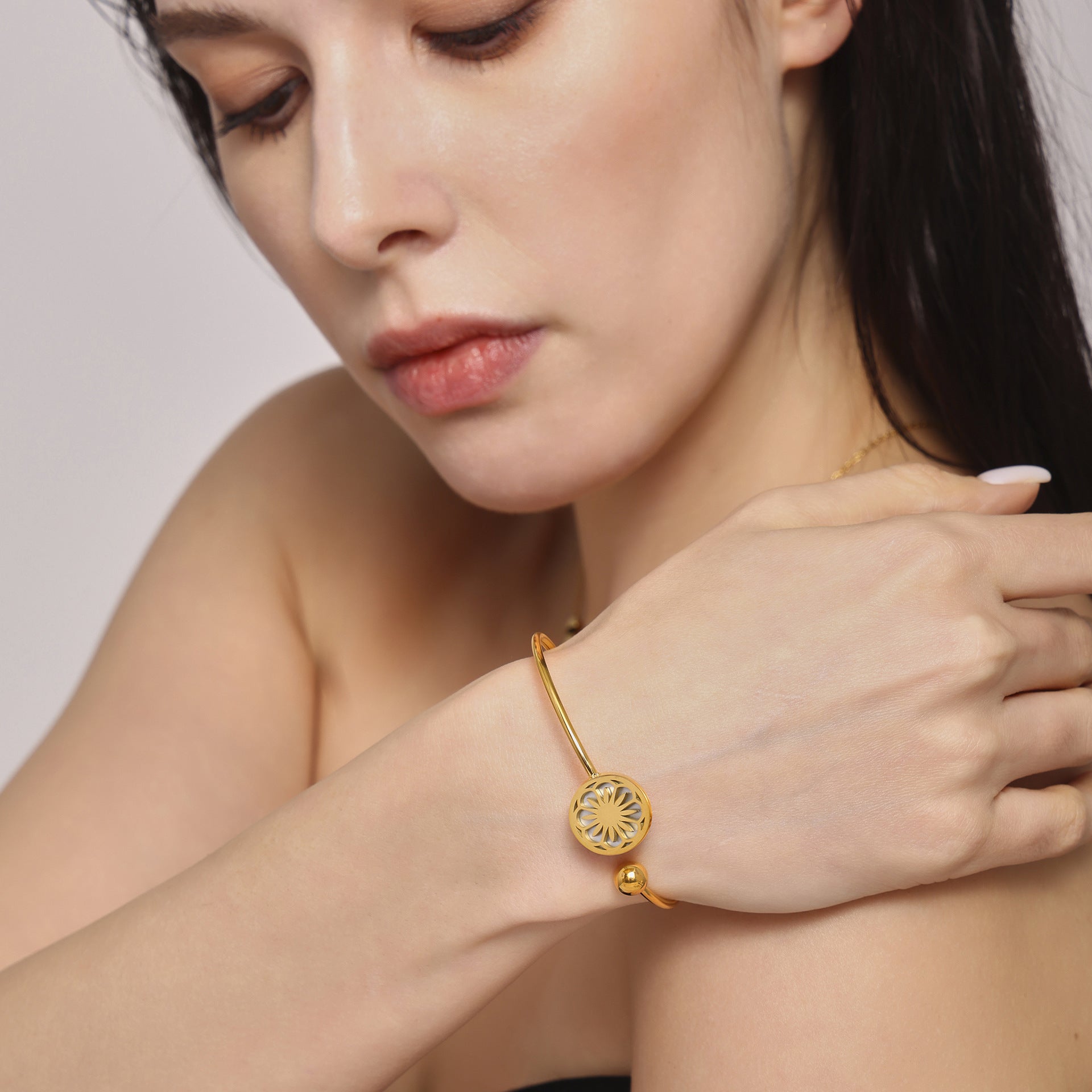 stackable gold charm bracelet