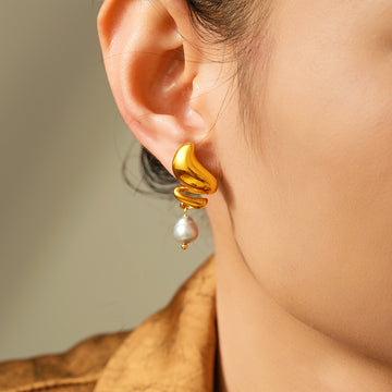 molten pearl drape earrings