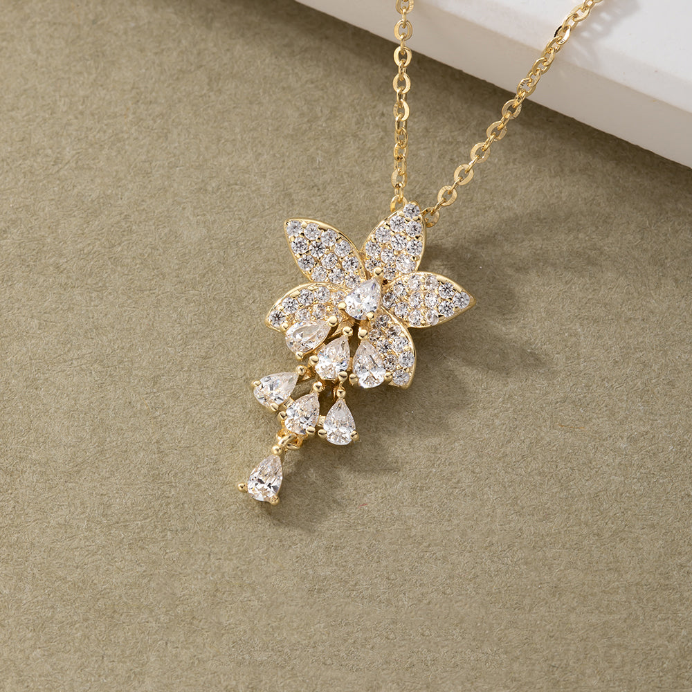 diamond bloom symphony silver pendant