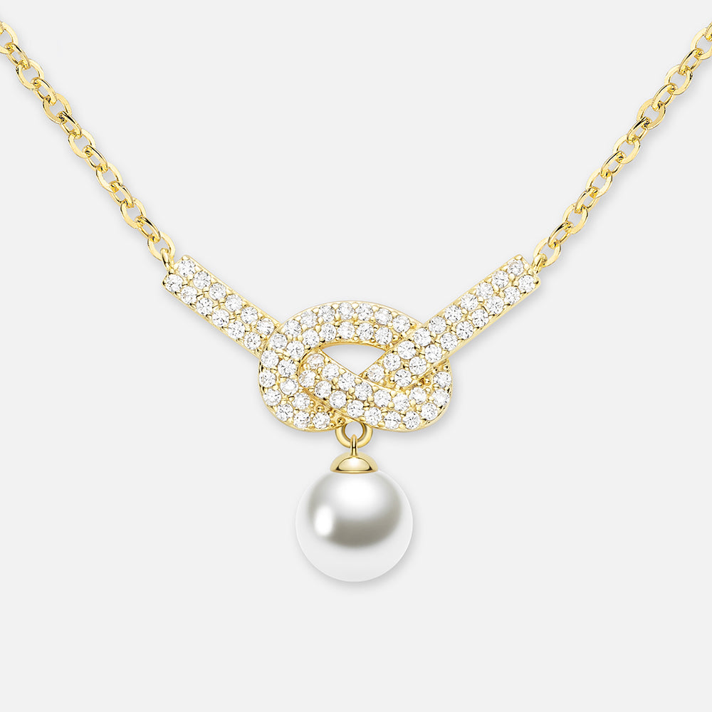 freshwater pearl love knot pendant