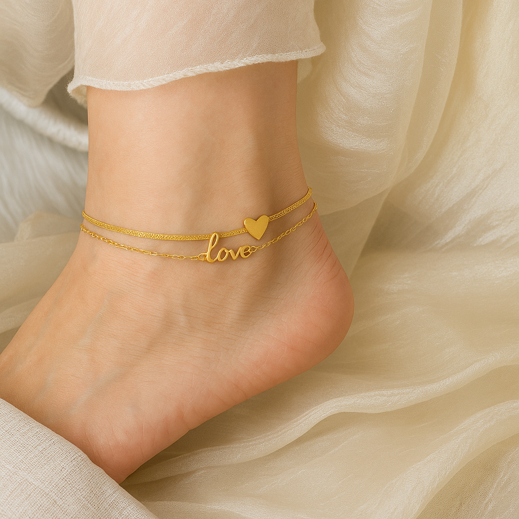 minimal butterfly anklet
