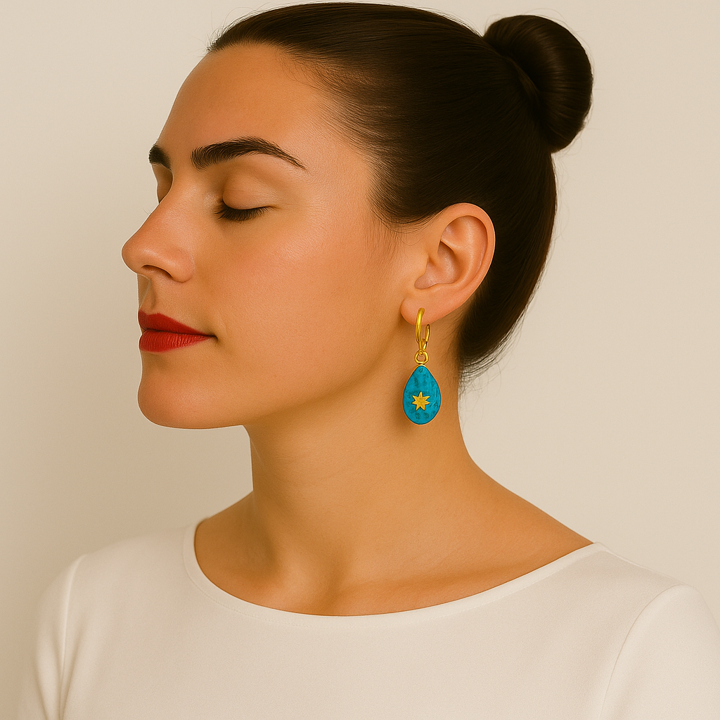 starburst turquoise drop earrings