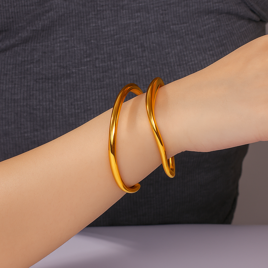 sculptural gold cuff