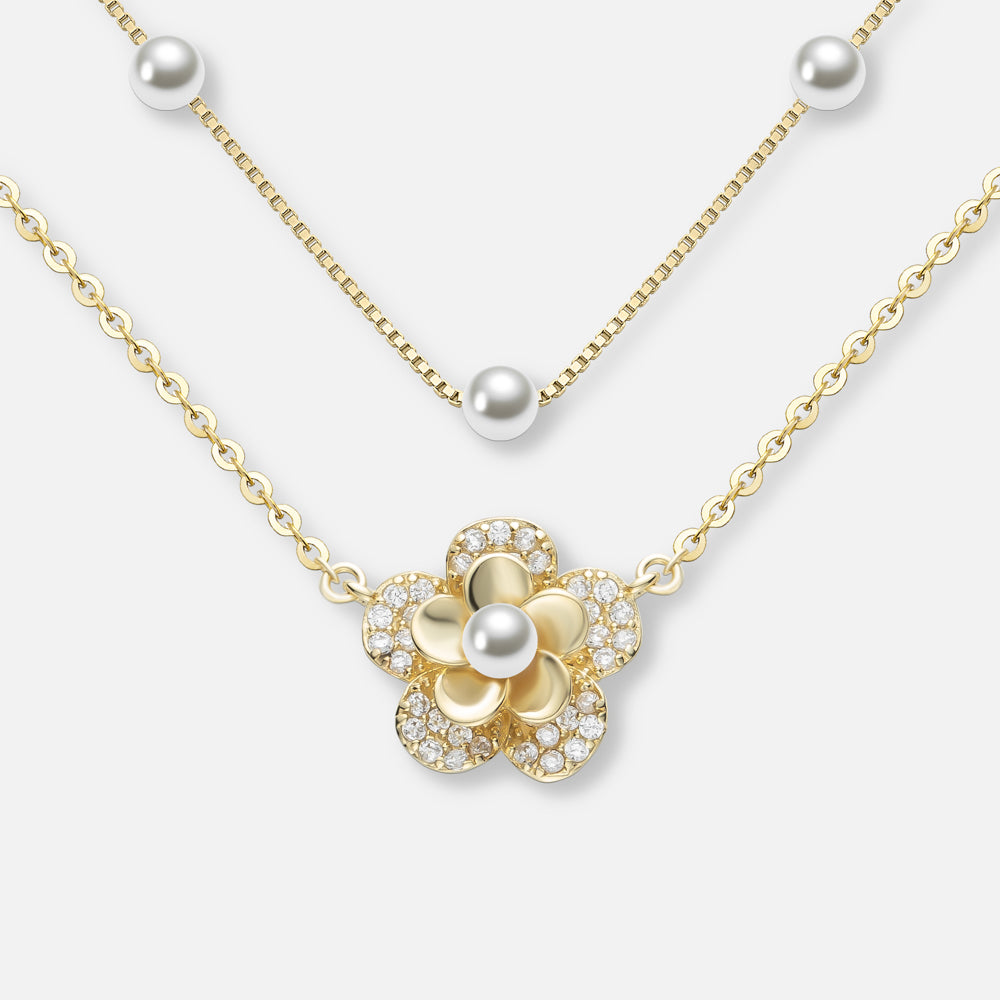 18k gold coated pearl necklace