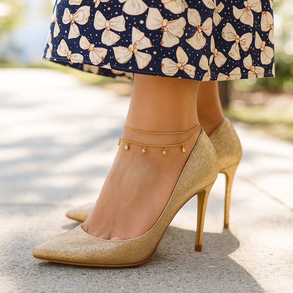 minimal butterfly anklet