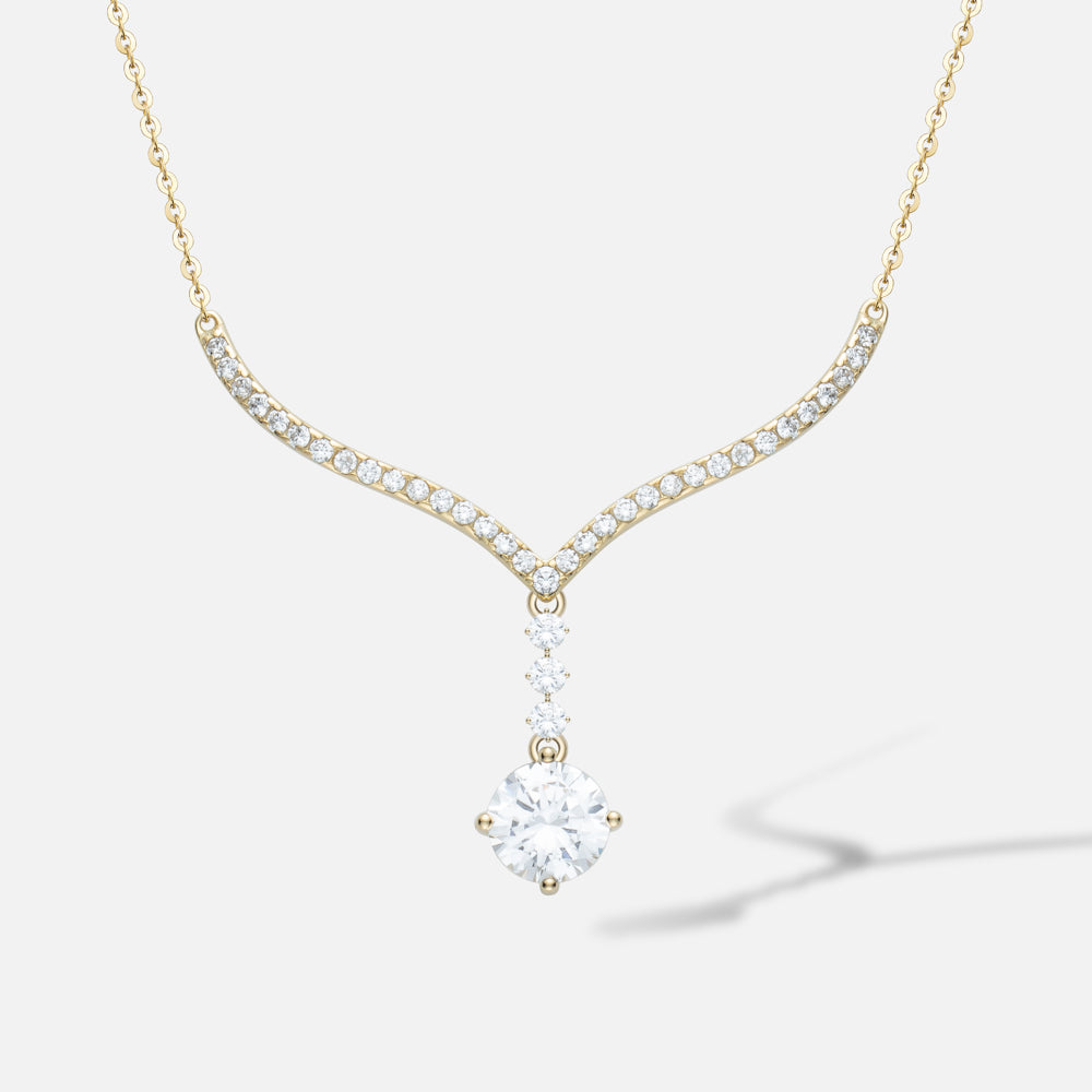 teardrop cubic zirconia silver pendant