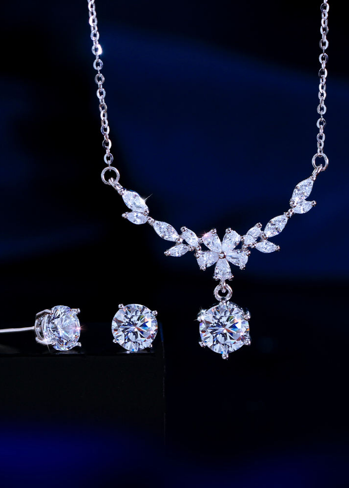 celestial grace vine silver jewelry set