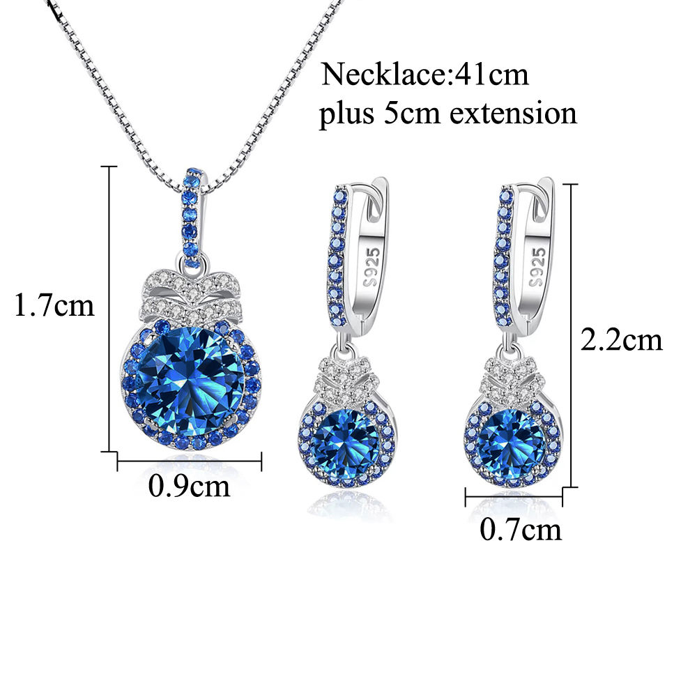 ocean blue halo jewelry set