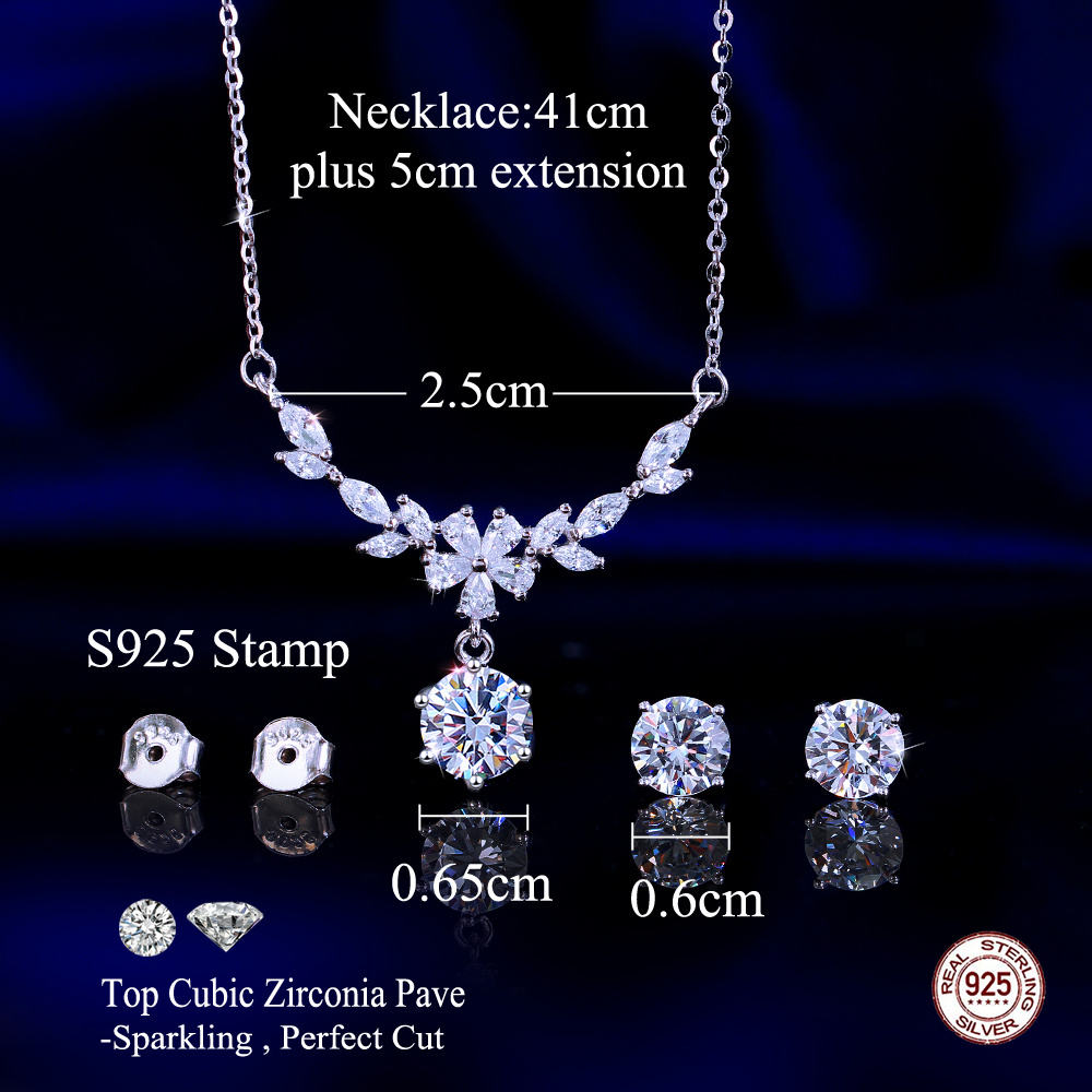 925 sterling silver pendant earrings set